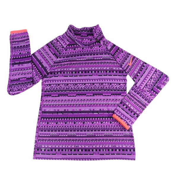 NIKE PRO Other - NIKE PRO-Dri-Fit Girl's Long Sleeve Side Neck 1/4 Zip Top-SIZE SMALL-Purple-Kids